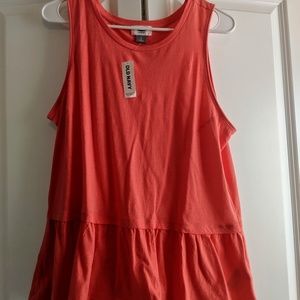 Old Navy Coral Pleplum Knit Tank Top